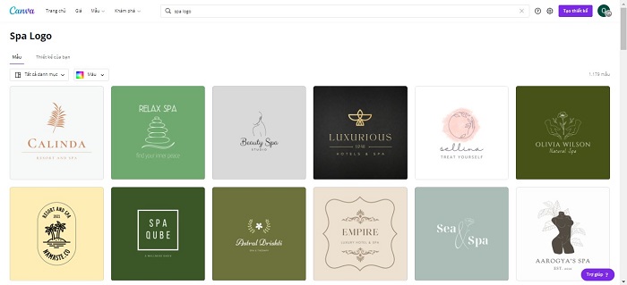 thiết kế logo spa miễn phí