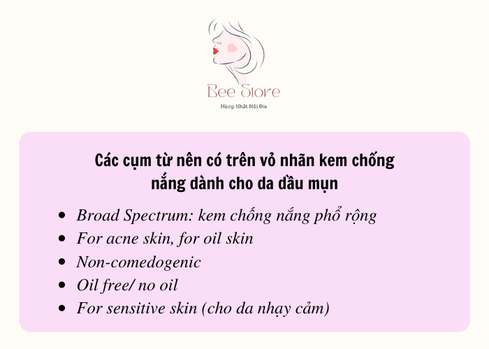 cách chọn kem chống nắng cho da dầu mụn