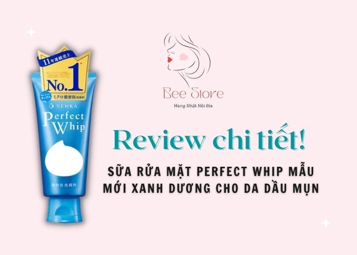 sữa rửa mặt perfect whip mẫu mới màu xanh dương