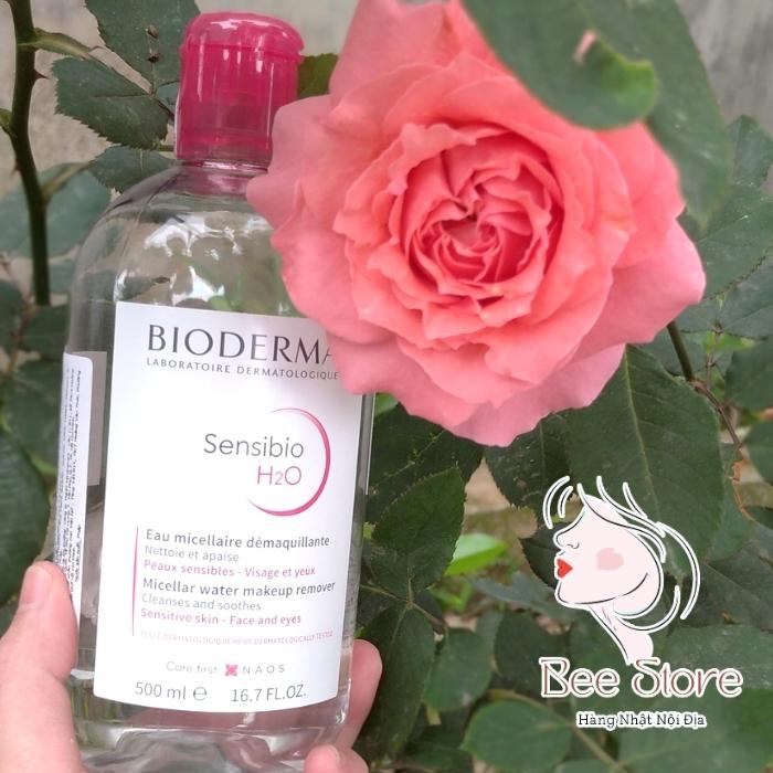 tẩy trang bioderma hồng 500ml