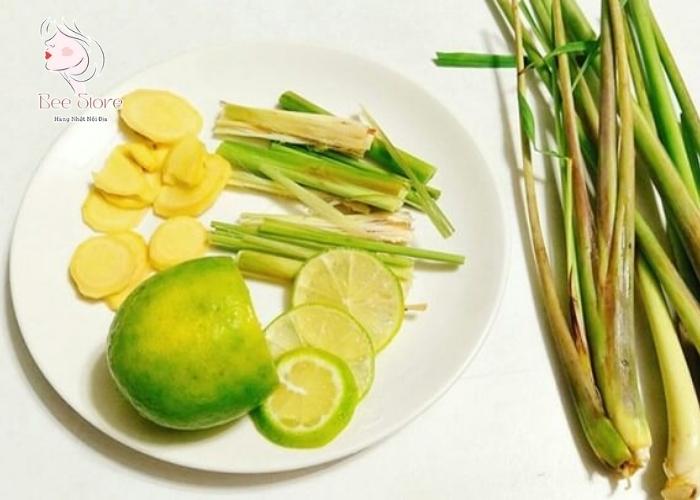 xông mặt bằng sả gừng trị mụn