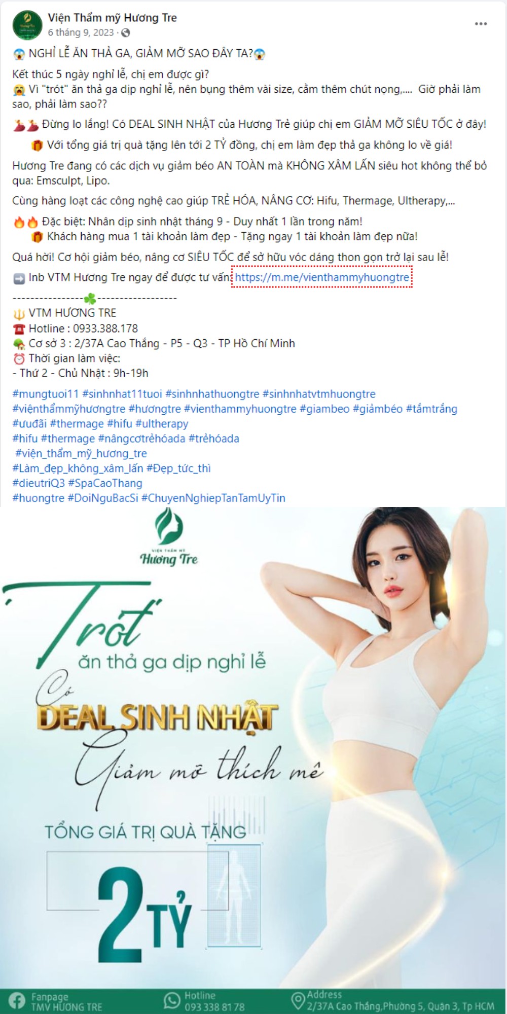 mẫu content thẩm mỹ viện