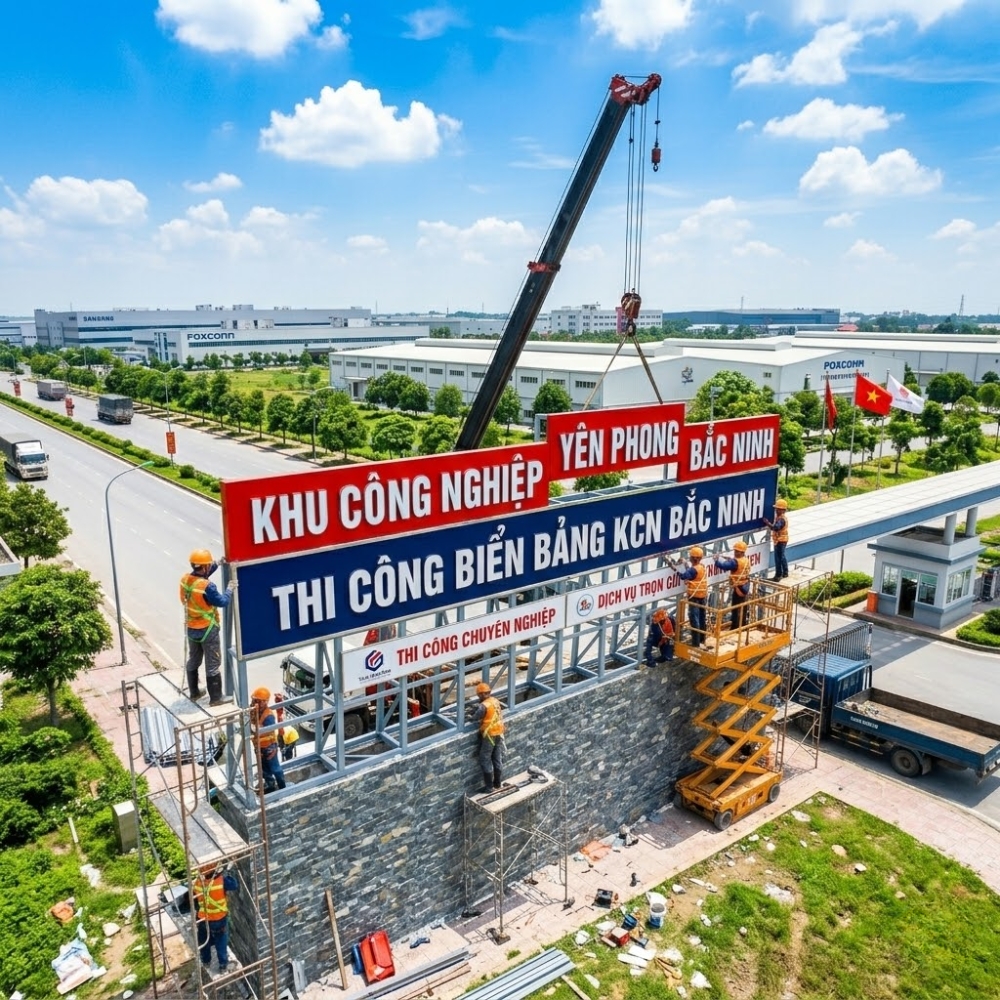 Thi công biển bảng KCN tại Bắc Ninh