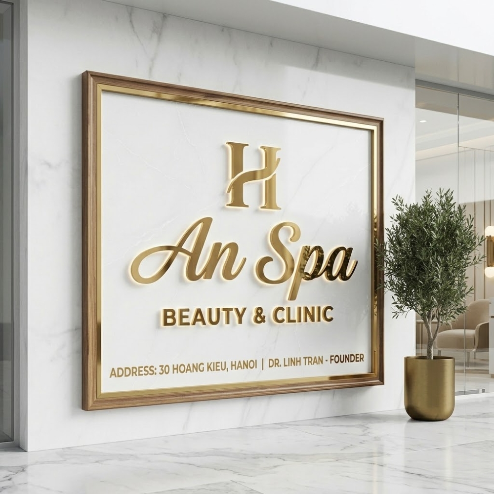 Thi công biển quảng cáo spa Bắc Ninh với thiết kế mặt tiền đẳng cấp